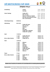 Mehr über den Artikel erfahren Zeitplan Weyer