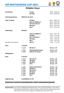 Mehr über den Artikel erfahren Zeitplan Weyer 22.5.2021