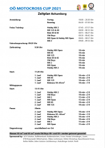 Mehr über den Artikel erfahren Zeitplan Behamberg 3. Juli